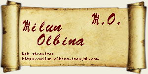 Milun Olbina vizit kartica